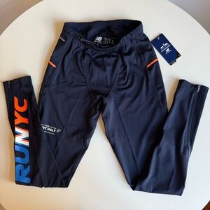 NWT New Balance NYC Half Marathon Impact Run Tights Size M Men’s Navy NBDRY